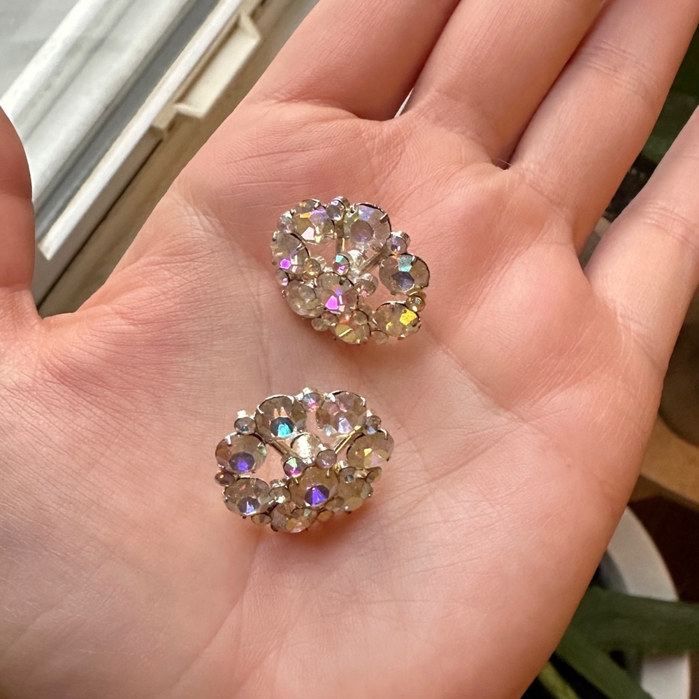 Large rhinestone stud earrings